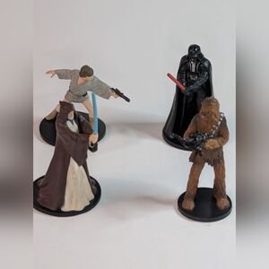 4 Star Wars Plastic Collectible Figures Disney 4"